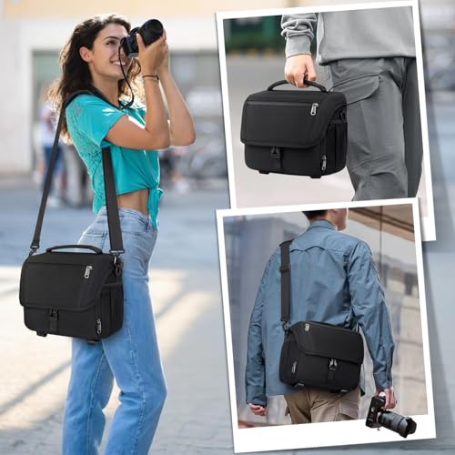 Black Waterproof Camera Sling Bag with Tripod Holder P366