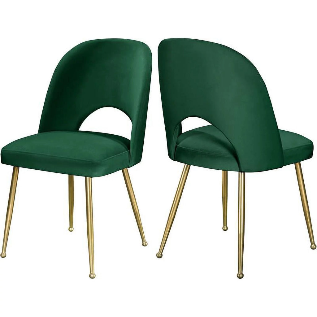 Green Velvet Dining Chair Set of 2 B6200