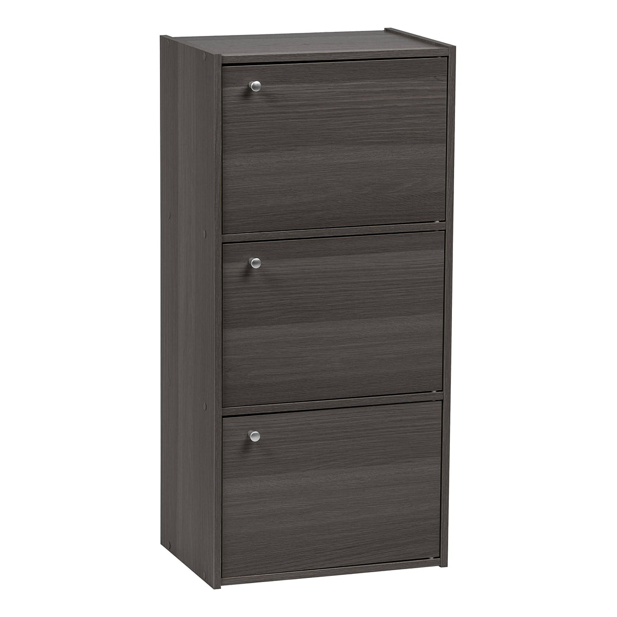 3-Tier 3-Door Wood Bookcase Storage Shelf P354