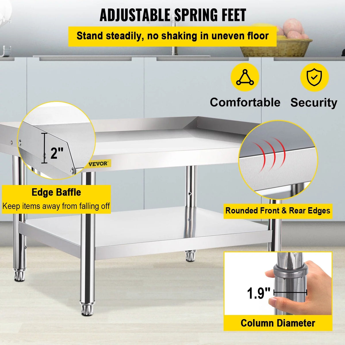 Stainless Steel Grill Table with Undershelf 60*30*24 Inch U8956