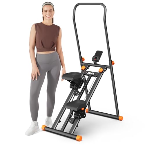 Foldable Stair Stepper Machine with Adjustable Handlebar & Pedals O472