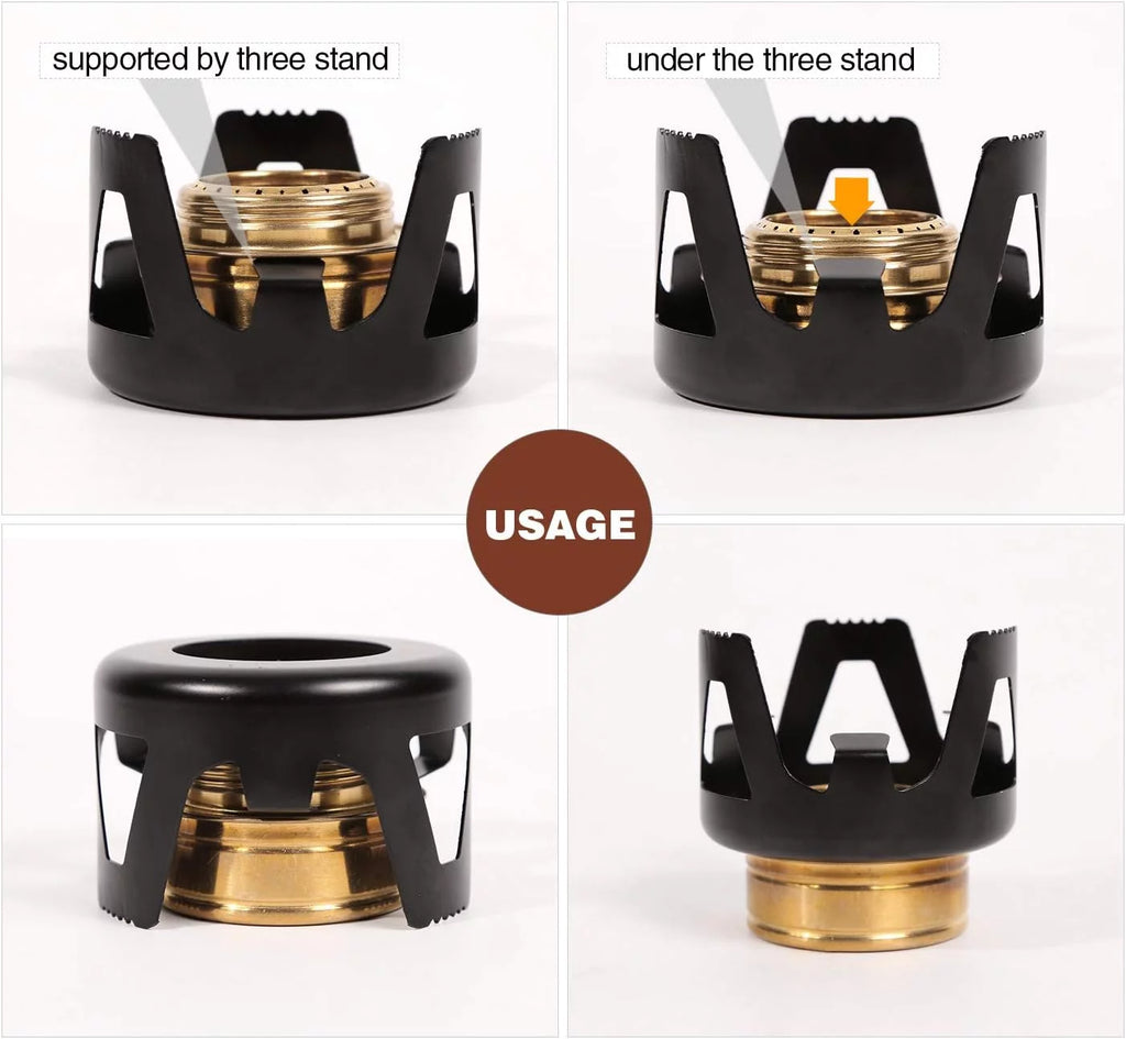 Lightweight Brass Alcohol Stove Burner with Stand O12936