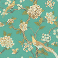 Chinoiserie Garden Wallpaper Gray/Red L8379