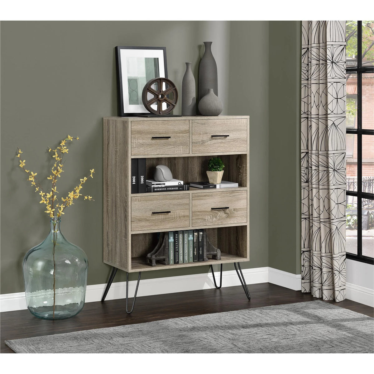 Sonoma Oak Bookcase with Bins I553