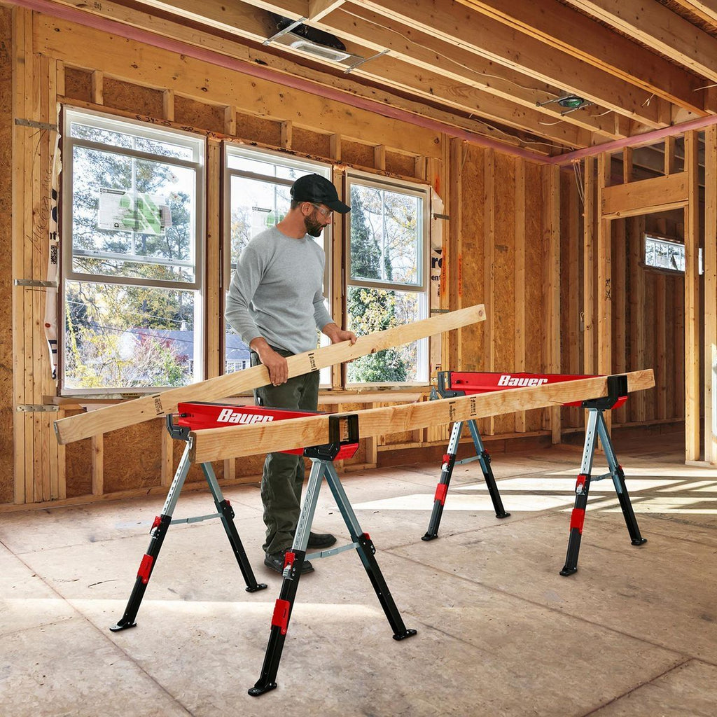32 in. Steel Adjustable Sawhorse, 1300 lb. Capacity O290