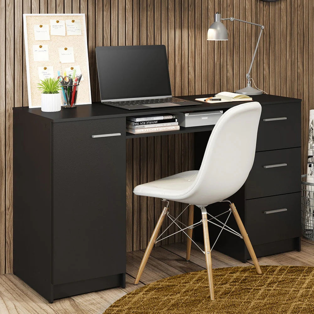 White 53 inch Office Desk with Drawers Y74352