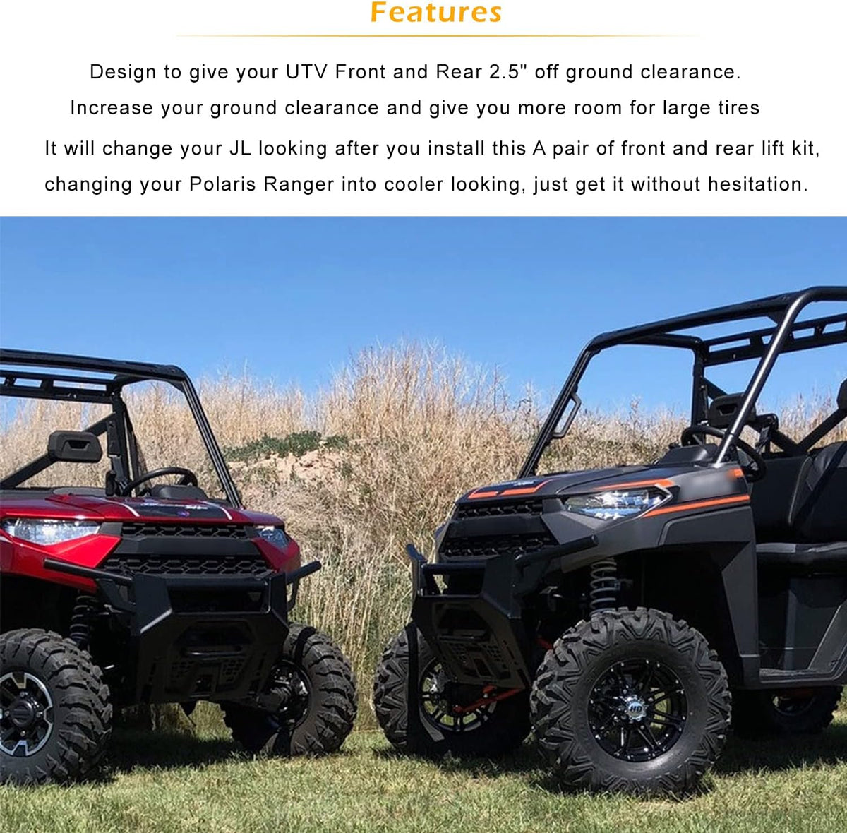 2.5'' Lift Kit UTV Front and Rear Suspension Pack of 2 F9908