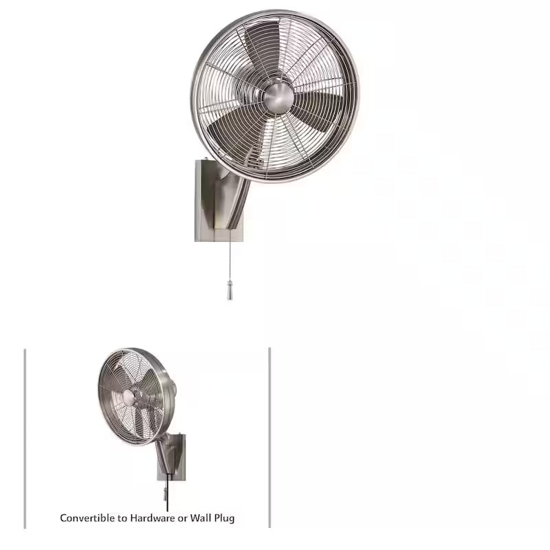 15 in. Indoor/Outdoor Brushed Nickel Wall Mount Fan U519