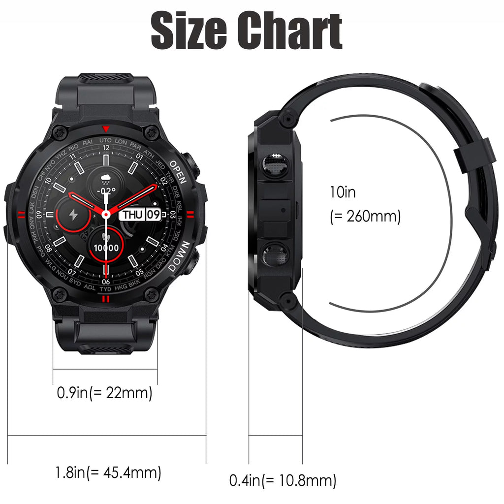 1.3'' HD Touch Screen Tactical Smartwatch K7761