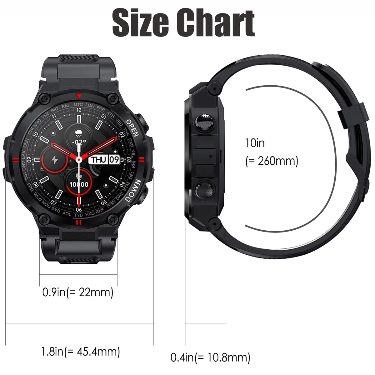 1.3'' HD Touch Screen Tactical Smartwatch K7761