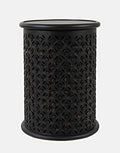 Antique Black Hardwood Drum End Table C122173