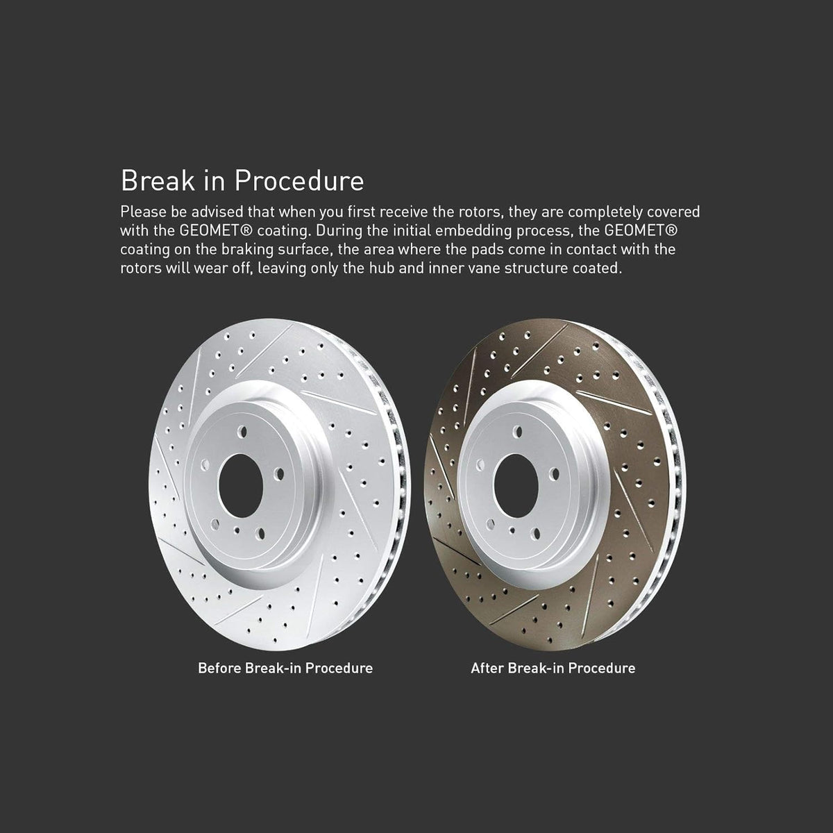 Carbon Geomet Drill/Slot Brake Rotors Kit + Ceramic Brake Pads T246789
