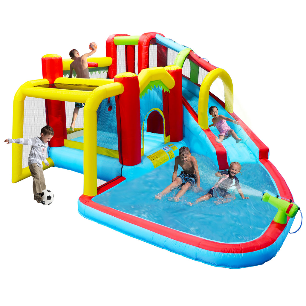 7 in 1 Inflatable Water Park Bouncer with Splash Pool E13345