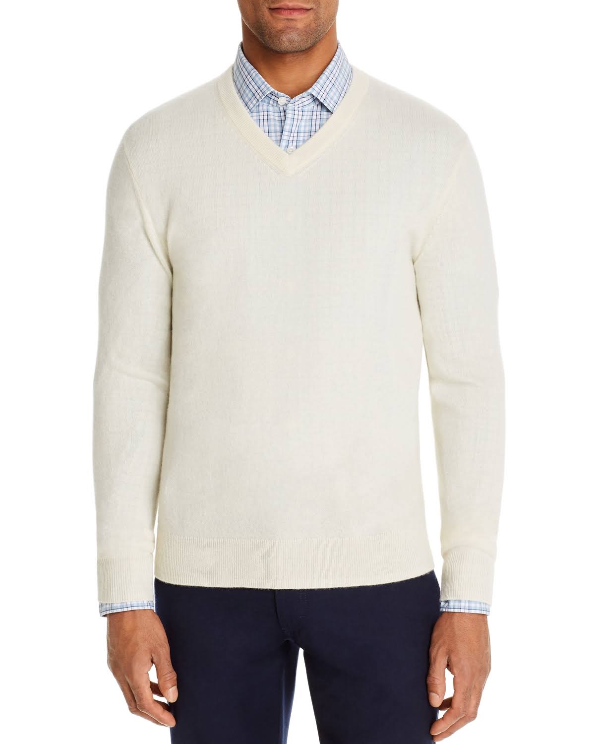 Ivory Cashmere V-Neck Sweater I447