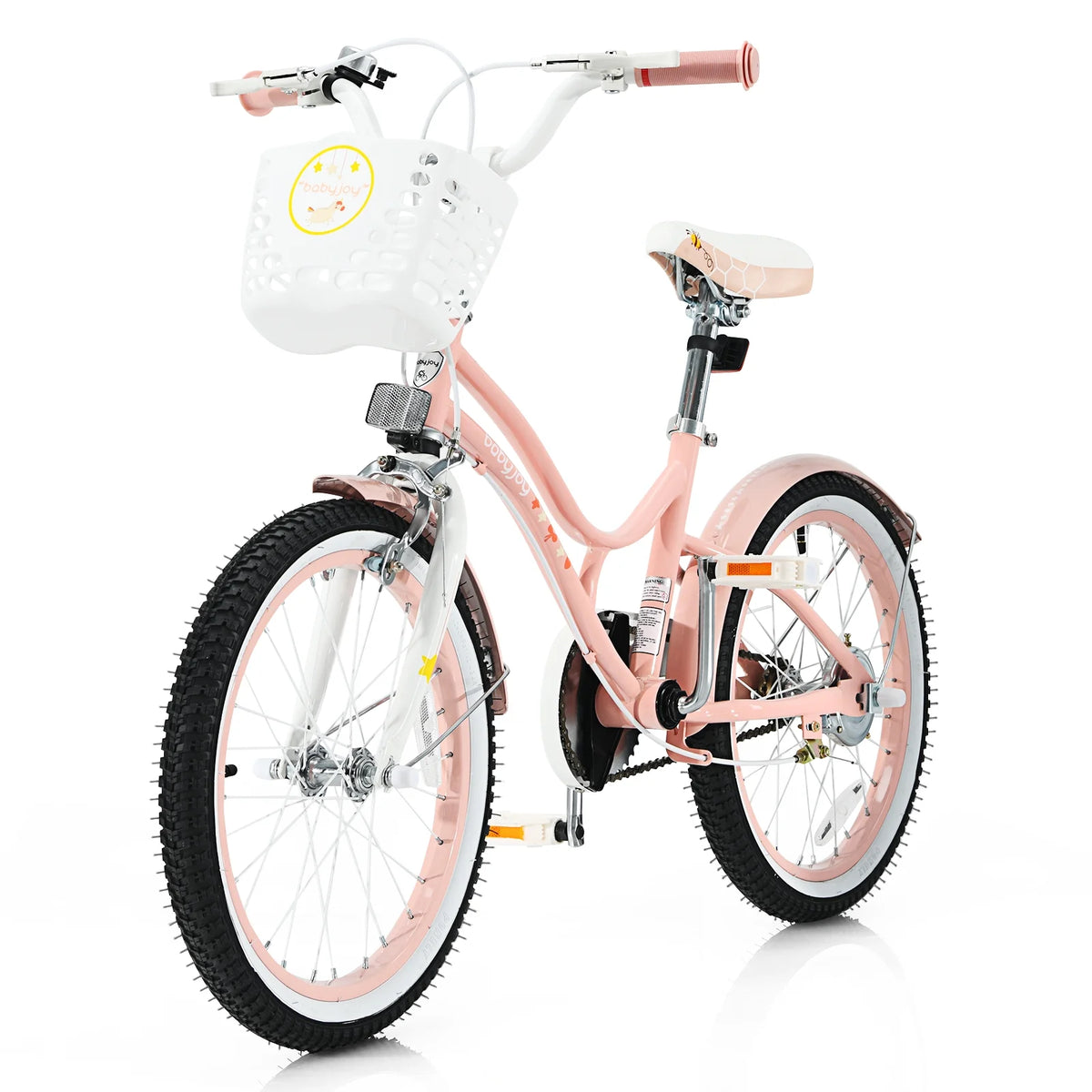 Kids Bike with Removable Training Wheels & Adjustable Seat Purple J98679