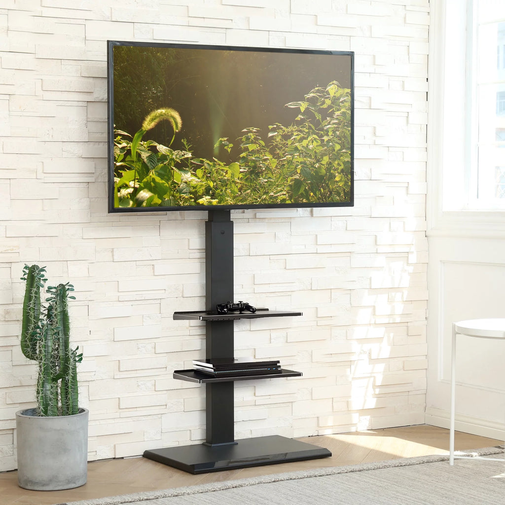 Black Floor TV Stand with Swivel Mount K67081