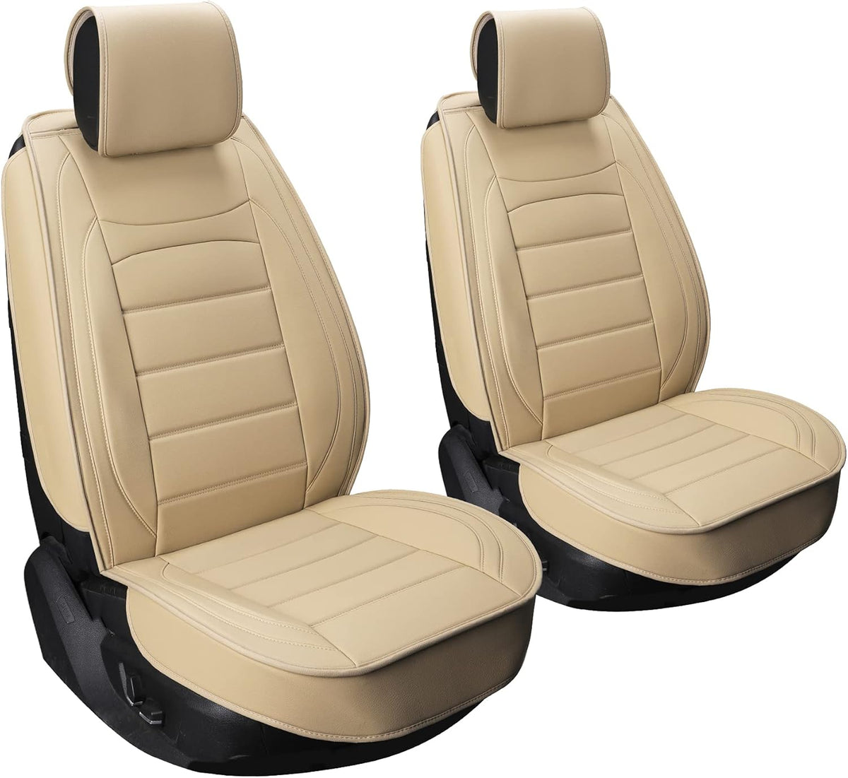 Black Leather Car Seat Covers Full Set U311999