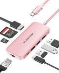 Ultra-Thin USB C Hub with Gigabit Ethernet, 4K HDMI, USB 3.0/2.0, Card Readers & PD Adapter P5855