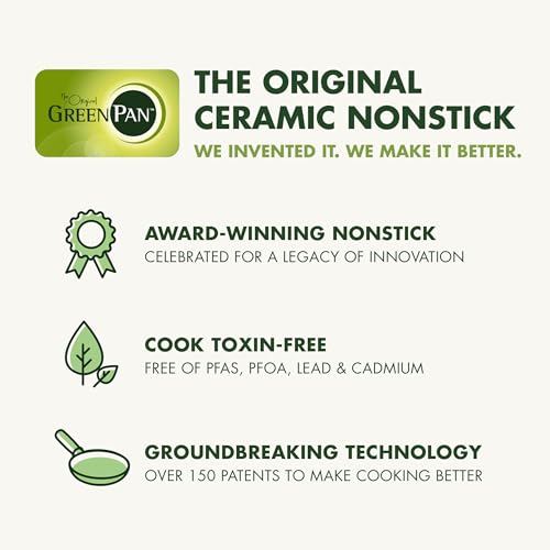 GreenPan Valencia Pro Hard Anodized Healthy Ceramic Nonstick 11" Everyday Frying Pan Skillet with 2 Handles and Lid, PFAS-Free, Induction, Dishwasher Safe, Oven Safe, Gray Z5066