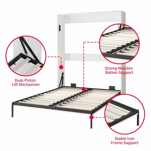 Dark Grey Murphy Bed with Wardrobe M372