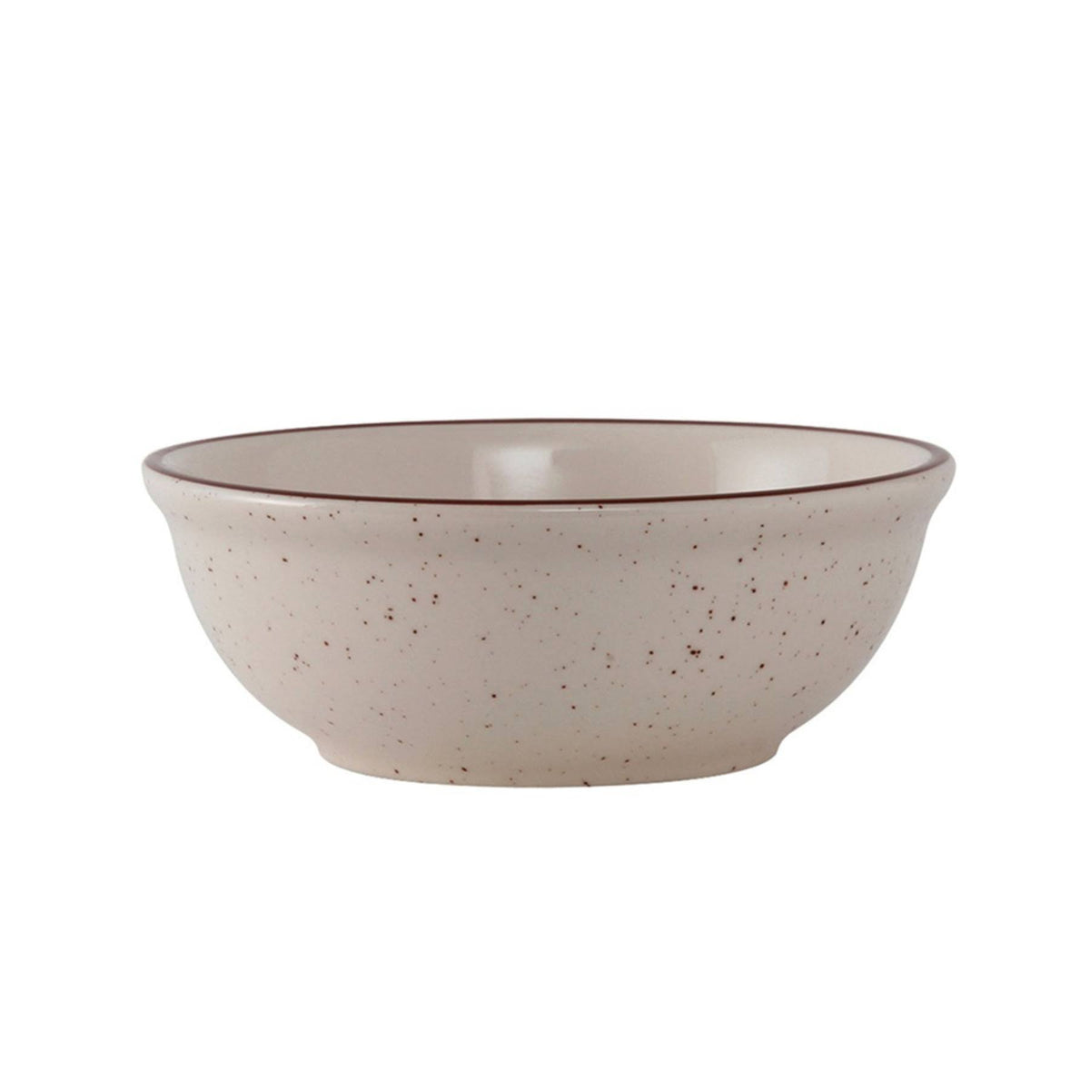 15 oz Narrow Rim Nappie in Eggshell American White with Brown Speckles, Case of 36 L355