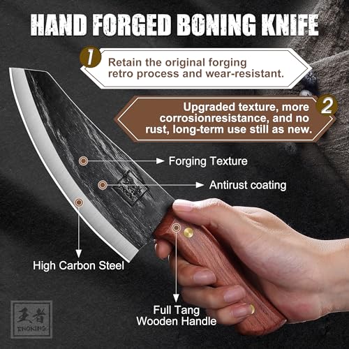 6.6 Inch High Carbon Steel Nakiri Knife with Leather Sheath B4267