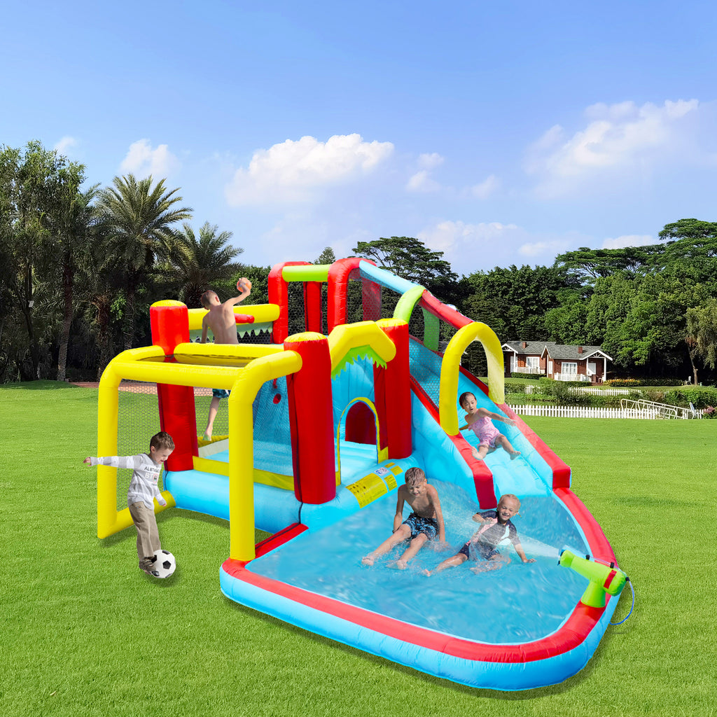 7 in 1 Inflatable Water Park Bouncer with Splash Pool E13345