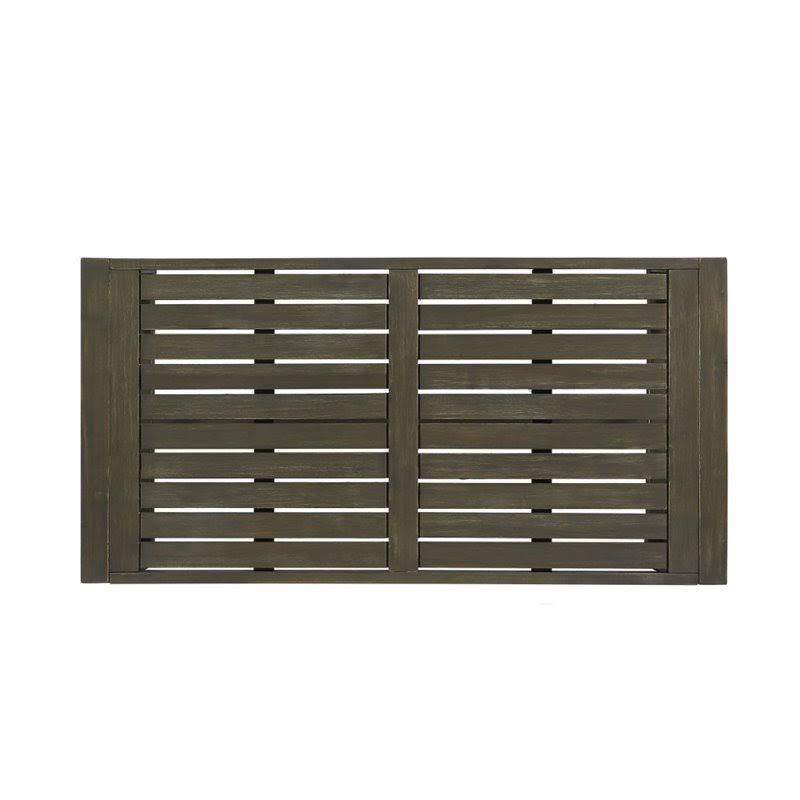 Gray Acacia Wood Outdoor Loveseat and Coffee Table Z378