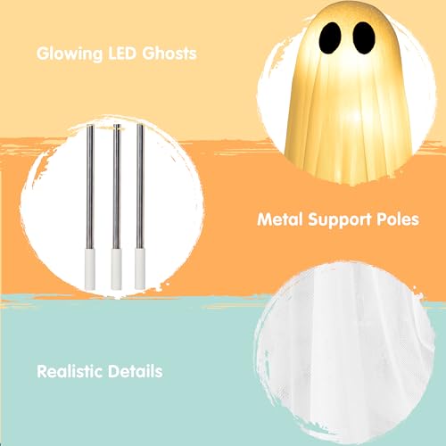2 Pack 50'' Light Up Ghost Halloween Decor G681