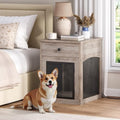 Wooden Dog Crate Furniture with Drawer and Charging Station R445