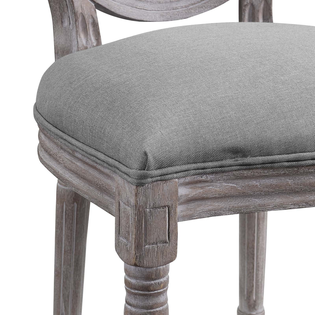 Light Grey Fabric Wood Dining Chair Set of Two N12808