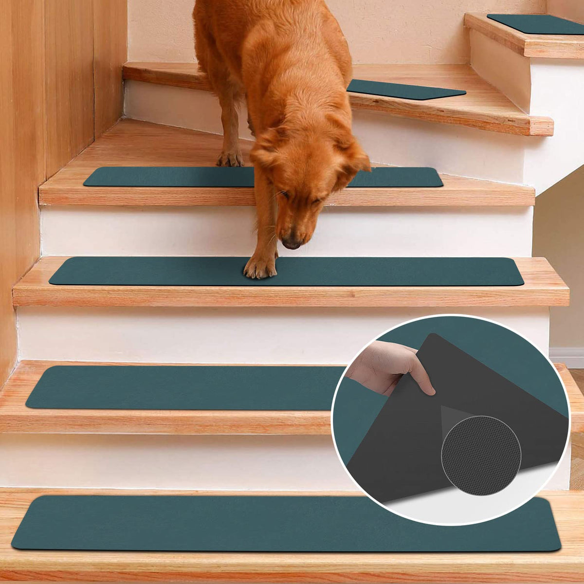 Rubber Stair Treads Non-Slip Step Mats, Gray, 8"X30", Set of 15, Pack of 2 I14134