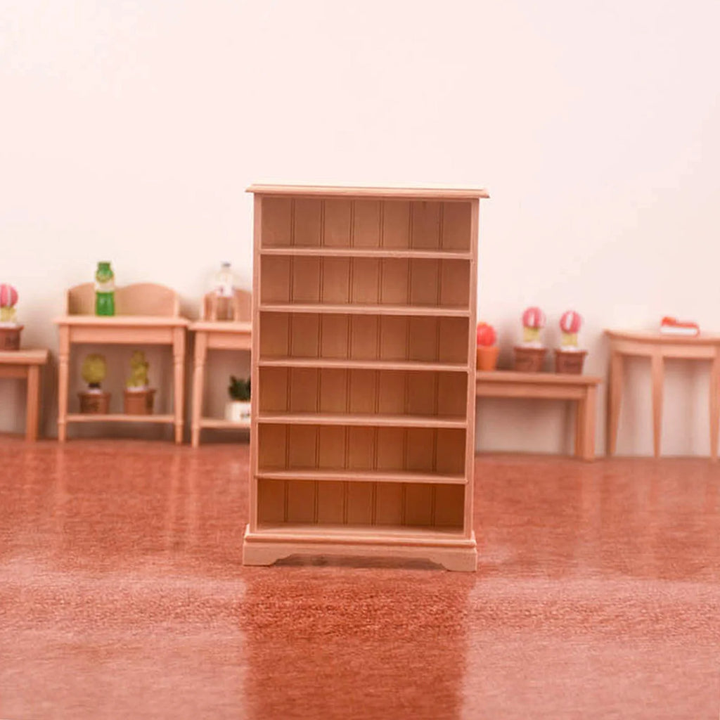 Dollhouse Miniature Wooden Bookcase Display Shelf T828