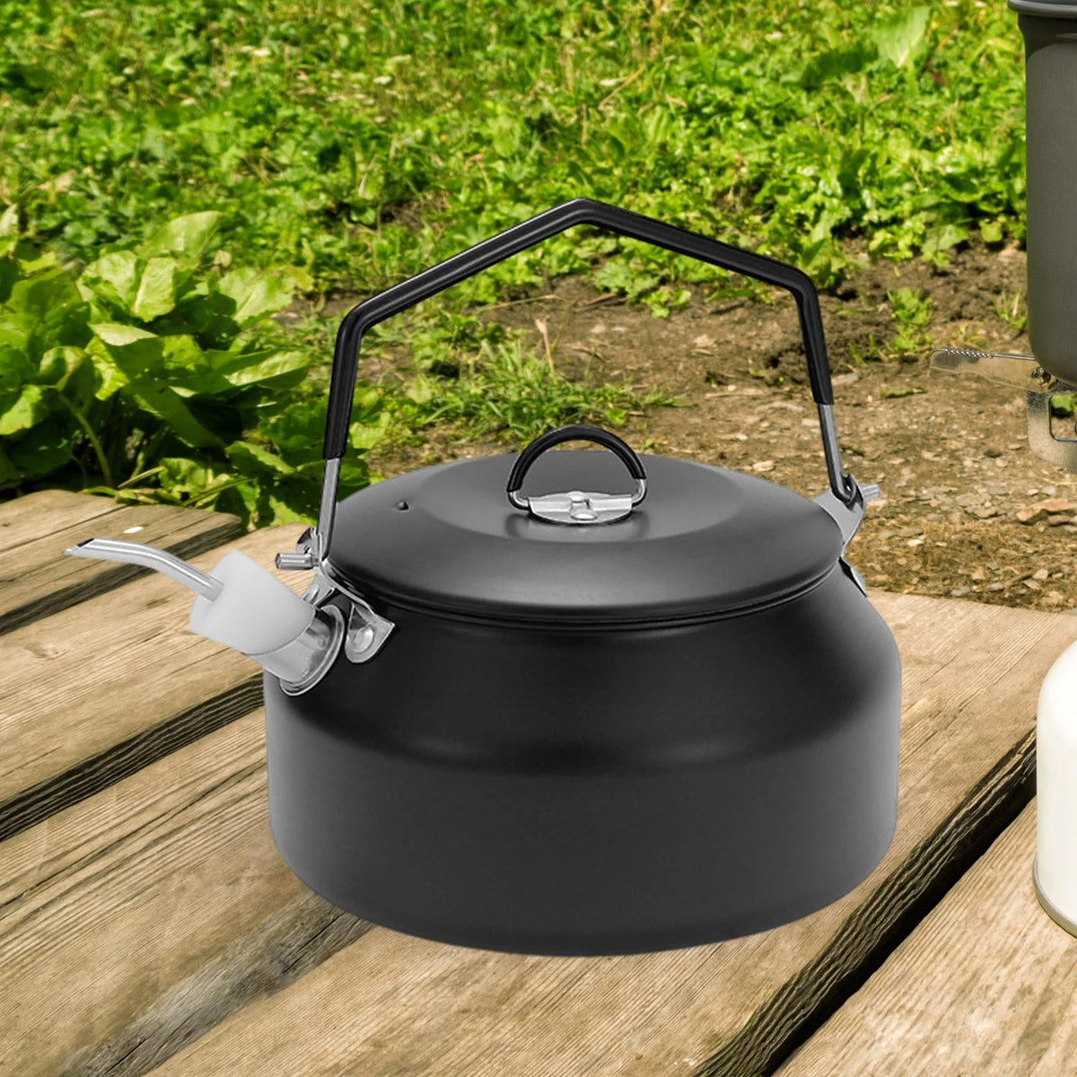 Black 1L Camping Water Kettle with Lockable Handle O960