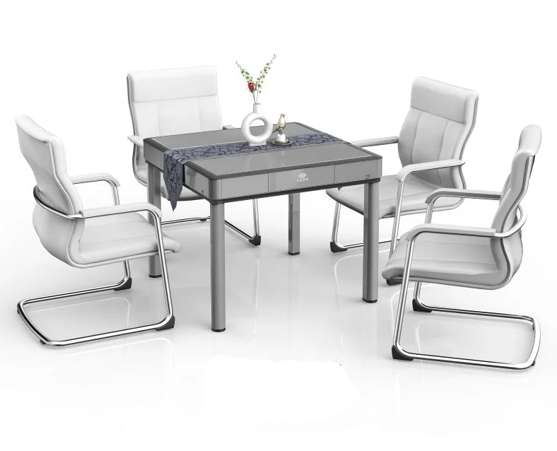 Gray Ultra-Thin 4-Legs Automatic Mahjong Table with 40mm Numbered tiles F995391