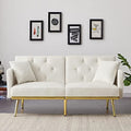Velvet Futon Sofa Bed with Adjustable Armrests and Backrests R854283