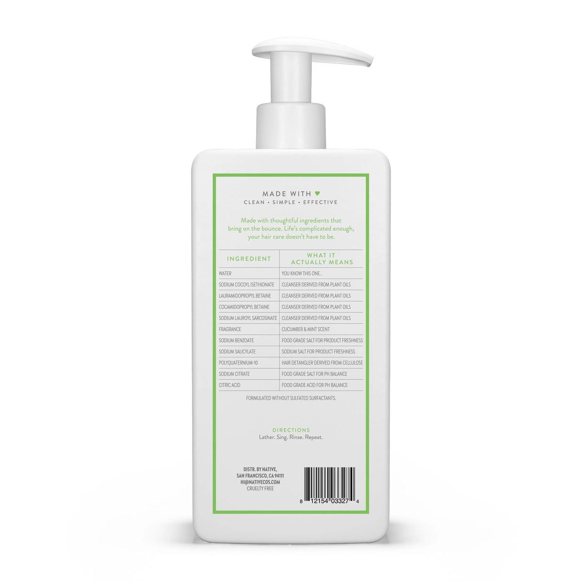 Volumizing Shampoo Cucumber & Mint Sulfate & Paraben Free 16.5 oz Q682358