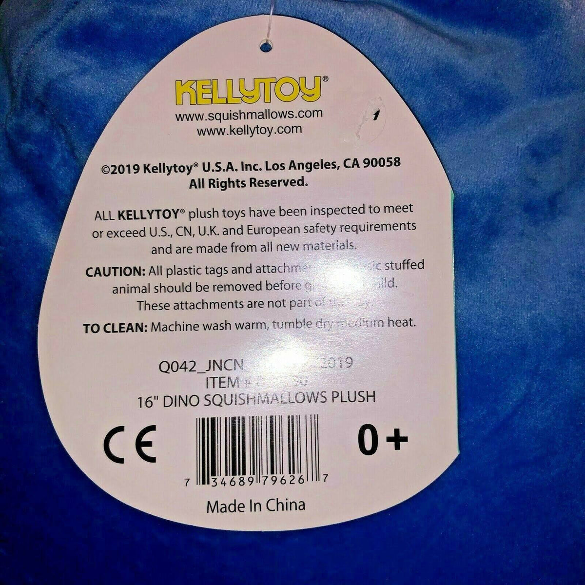 Blue Dinosaur 16 inch Plush J5985