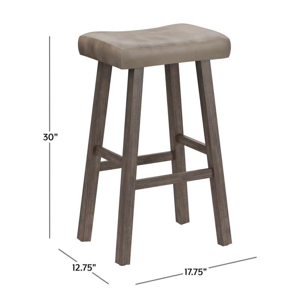 Rustic Gray Wood Backless Bar Height Stool X51486