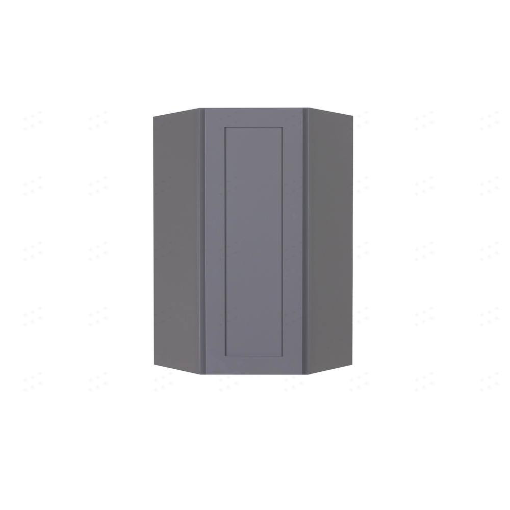 24x30x12 in. Wall Diagonal Corner Cabinet with 1-Door 2-Shelves in Gray L54600