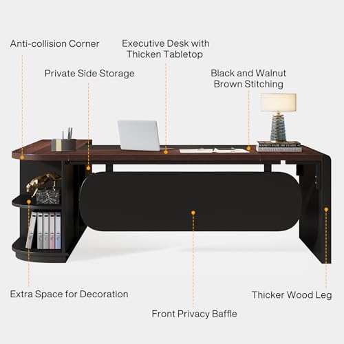 80'' L-Shaped Desk with Drawers Cabinet and Storage Shelves X415214