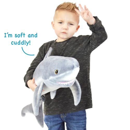 34 Inch Long Great White Stuffed Animal Plush P74302
