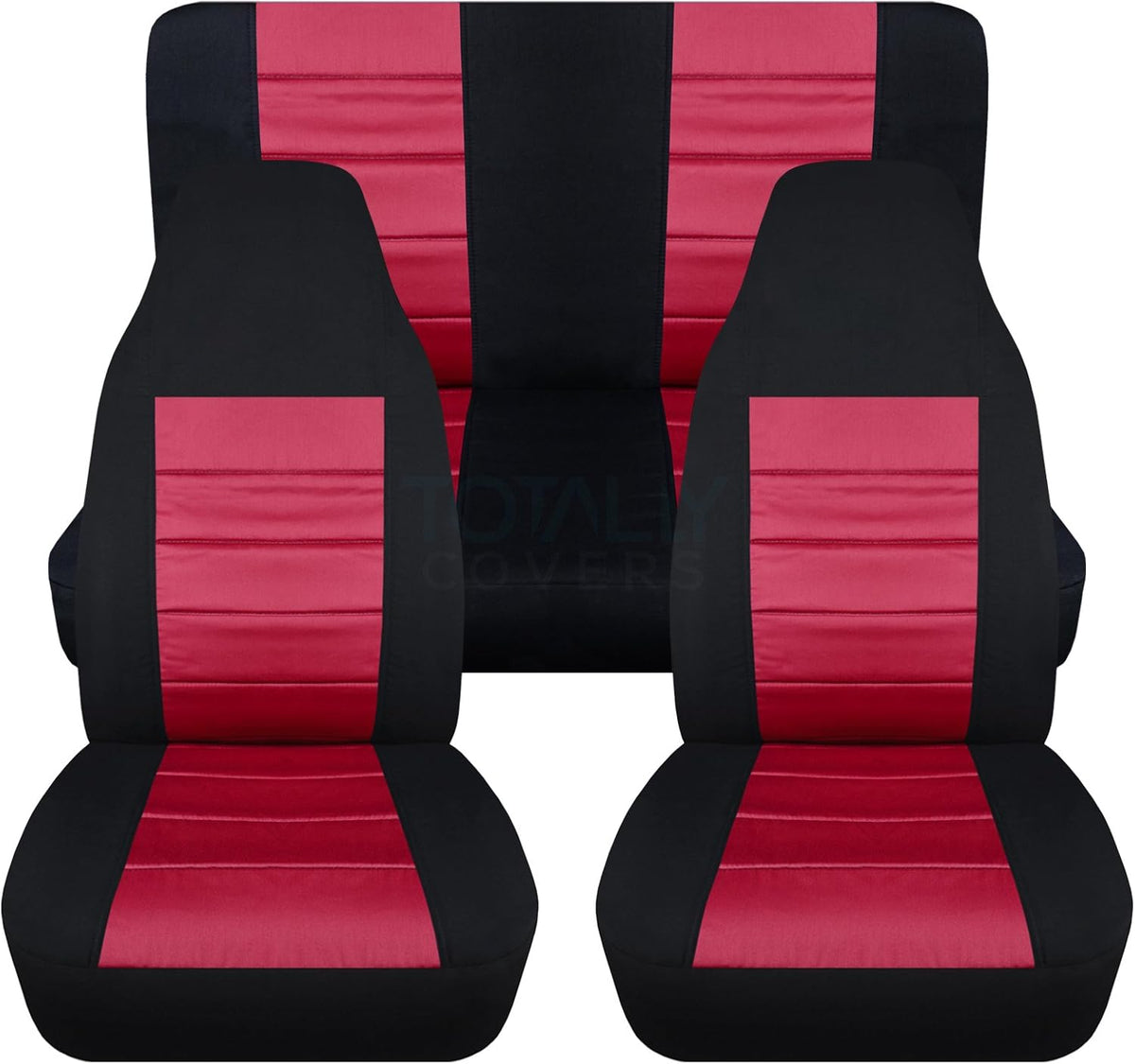 Black & Purple Full Set Front & Rear Seat Covers for 2-Door Jeep Wrangler TJ M876