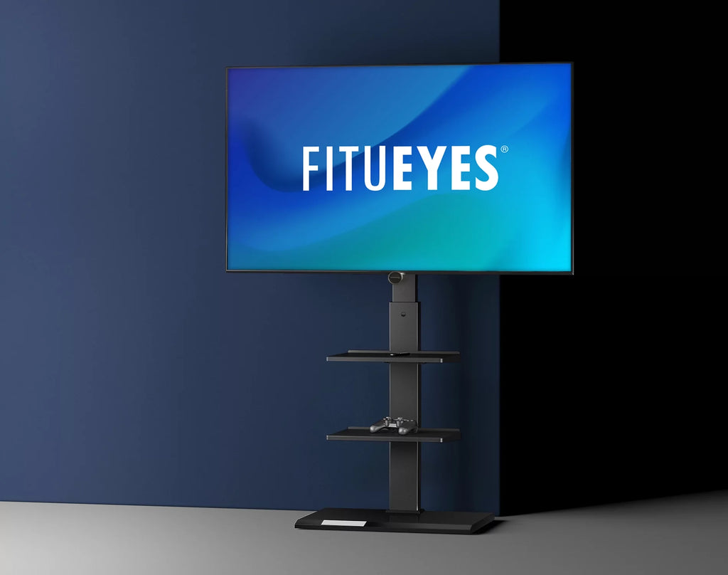 Black Floor TV Stand with Swivel Mount K67081