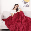 Red Double-Layer Flannel Electric Heated Throw W24266