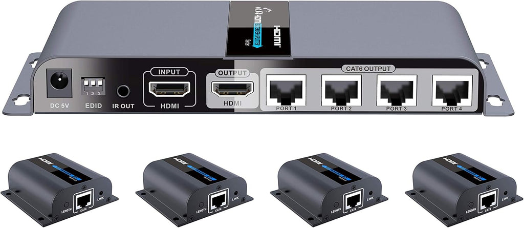 1080P 1x2 HDMI Splitter Over Cat6 Extender with IR L804