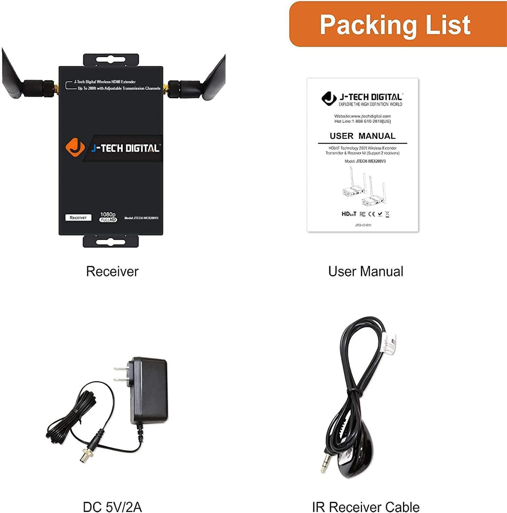 Wireless HDMI Extender Receiver Only Q639
