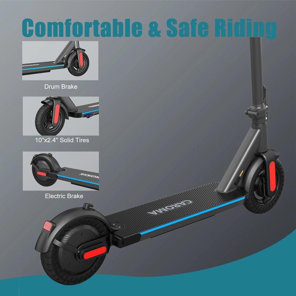 Electric Scooter 350W Motor 9 In Tires 20 mph 20 Miles 265 Lbs Silver C12096