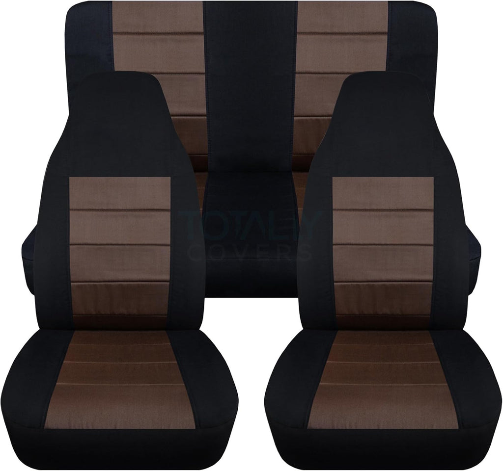 Black & Purple Full Set Front & Rear Seat Covers for 2-Door Jeep Wrangler TJ M876