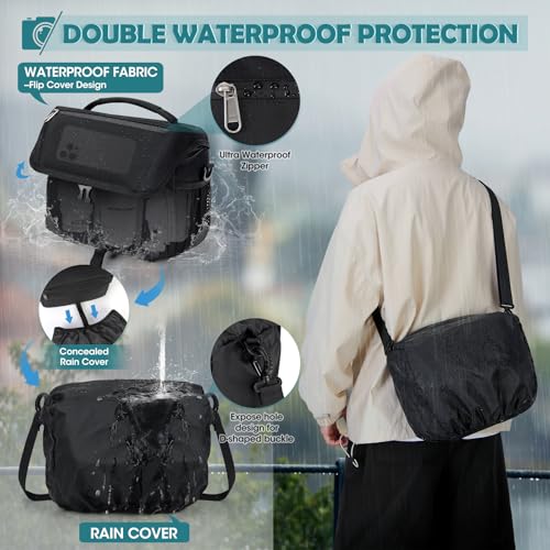 Black Waterproof Camera Sling Bag with Tripod Holder P366